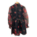 Rachel Parcell Floral Tie Neck Long Sleeve Satin Dress (10) Photo 3