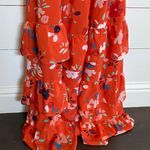 DR2 Daniel Rainn Women's Ruffle Tiered Floral Maxi Dress Orange Tie Waist M NWT Size M Photo 13