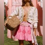 Love Shack Fancy Adia Lace Crochet Polka Dot Mini Skirt Hot Pink Cherry Photo 1