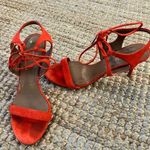 Aquazzura coral suede Strappy sandal ankle tie Size 39.5 Red Photo 0