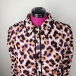 Zac and Rachel  Animal Print Blouse Lace Trim Collared Button Up Shirt Top XL Photo 10