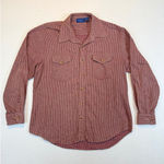 Sparetime Womens Plaid Button Up Long Sleeve Fleece Flannel Shacket Red Size L Photo 0