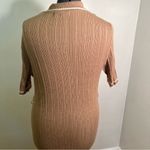 Madison + Hudson Knit Polo Maxi Dress Tan White 3X Photo 6