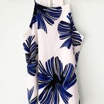 Blue Rain  Graphic Floral White Summer Lined Tank Small S Photo 0