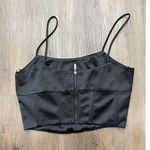 Jason Wu  Top Women Small Black Crop Satin Corset Bustier Goth Festival Sexy $190 Photo 2