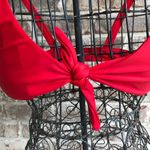 Zaful  Red Bikini Top Small Size 4 Front Ties EUC Photo 2