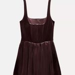 ZARA  Dress mini corset Velvet in Rich Purple Wedding party holiday Photo 9