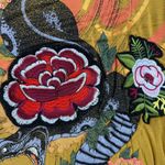 Desigual  Tee Womens US Small Flower Embroidery Snake Sequin New Photo 3