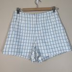 Altar'd State NWT Tanya High Waisted Tweed Blue White Plaid Shorts Small Preppy Photo 3