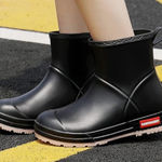 Samsraber Women's Low Rain Boots, Black, Size Women US11/ EU43, Men 9.5 Black Photo 0