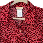 Michael Kors Red Animal Print Cheetah Sheer Long Sleeve Swim Coverup Size S Photo 4