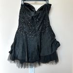 May Queen Couture Mini Dress 14 Sequin Strapless Clubwear Glam Prom Costume Goth Black Photo 2