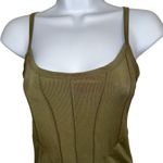 Free People FREE‎ PEOPLE INTIMATELY Ribbed Corset Army Green Sleeveless Bodysuit NWOT Small Photo 2