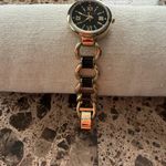Anne Klein  Gold and Black Roman Numeral Watch Photo 1