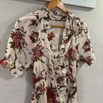 Pilcro Anthropologie x Ruffle-Collar Buttondown Dress Floral Linen Blend Size 2 Photo 4
