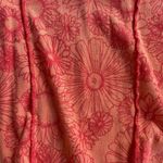 SO orange floral hibiscus lettuce trim top Photo 5