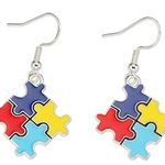 Colorful Puzzle Piece Earrings Photo 0