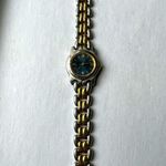 Citizen Ladies Wristwatch Quartz Blue Face Two Toned Gold Tone Weave Bracelet Photo 2