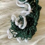 Vintage Y2K Crochet Green White Scarf Photo 26