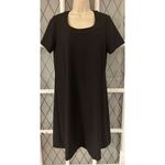 Susan Graver /Style Women's Short Sleeve Black Shift Dress Pullover Size Small Photo 1