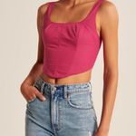 Abercrombie & Fitch Abercrombie Pink Corset Crop Top Photo 4