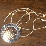 Silpada Silver and Gold Station Necklace and Two Tone Hammered Round Pendant Photo 8