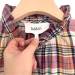 Ba&sh  Womens Medium Betsy Ruffled Plaid Button Down Shirt Beige Multi Check Fall Photo 6