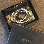 Honora Pearl Bracelets (Set/2) with Jewelry Bag + Gift Box Blue Photo 0