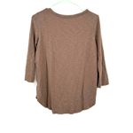 Tahari  Size Medium Shirt Brown Heather 3/4 Sleeve Rounded Hem Neutral Everyday‎ Photo 1