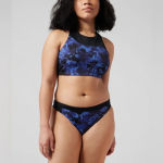 Athleta Freestyle Camo High Neck Bikini Top - Size S - Blue/Black - NWT Photo 10