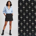 J Crew Mini Micro Cotton Stretch Skirt Black Geometric Size 4 Small Photo 1