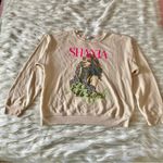 Free People Beige Cream Shania Twain Let's Go Girls Crewneck Sweatshirt Sz M Photo 2