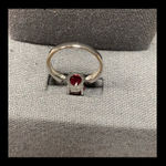 Vintage silver 925 Ruby stone cocktail ring Photo 6