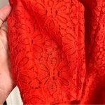 Moulinette Soeurs cotton, nylon blend lace overlay tailored blouse, orange, sz 4 Photo 8