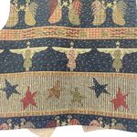 Vintage 90s Tapestry Vest Waistcoat Christmas Folksy Americana Angels Size Large Blue Photo 8