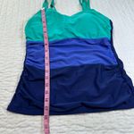 Croft & Barrow  Aqua and Blue Top Swimsuit With Adjustable Straps in Size 10D Photo 3