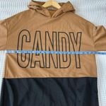 La'Zeyn CANDY Medium European Black and Brown Tunic Hoodie Long Sweater Photo 3