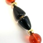 Black orange and gold tone vintage beaded necklace Photo 4