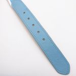 Vintage Faux Leather and Baby Blue and White Striped Fabric Belt Photo 4