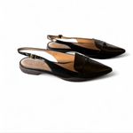 Coach  Black Leather Pointed Slingback Loafers Photo 1
