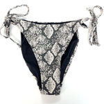 ANDIE String Bikini Bottom Womens Medium Snakeskin Animal Print Black Tan Sexy Photo 0