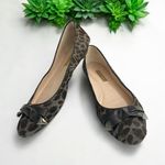 Louise et Cie Ballet Flats Women's 6.5 M Animal Print Bow and Metal Tip Accent Photo 0