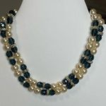 Handmade pearl and blue Faux Sapphire cristals, shocker, Relic! Photo 0