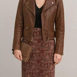 BFA Classics Paisley Print Fringe Hem HighWaisted Maxi Skirt‎ Size 12 Brown Photo 0