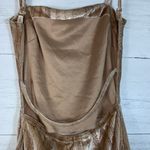 Love Squared Dress Womens S tan glittery Mini Slip Backless Club Party NWT Photo 5