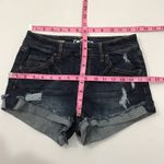 Refuge  Blue Distressed Mid Rise Denim Jean Shortie Shorts Photo 4