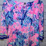 Lilly Pulitzer Women Fan Sea 001394 Periwinkle Waverly Top Blouse Size XS Floral Photo 5