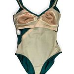 Gottex Swimwear Vintage Green Embellished Soft Cup One Photo 4