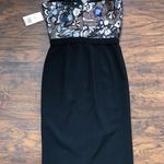 Dress the Population  • Giulia Floral Lace Wrap Dress black silver sequin sheath Photo 10