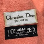 Christian Dior Echarpes | Vintage Acryllic Scarf with Fringe in Salmon/Pink Photo 1